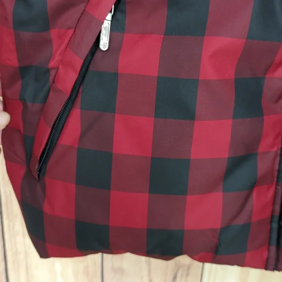 Lauren Ralph Lauren Buffalo Plaid Down Jacket Drawstring Waist Hood Faux… - Picture 6 of 17